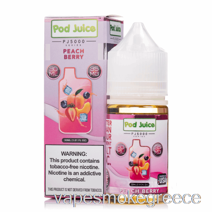 Vape Greece Peach Berry - χυμός λοβού Pj5000 - 30ml 35mg